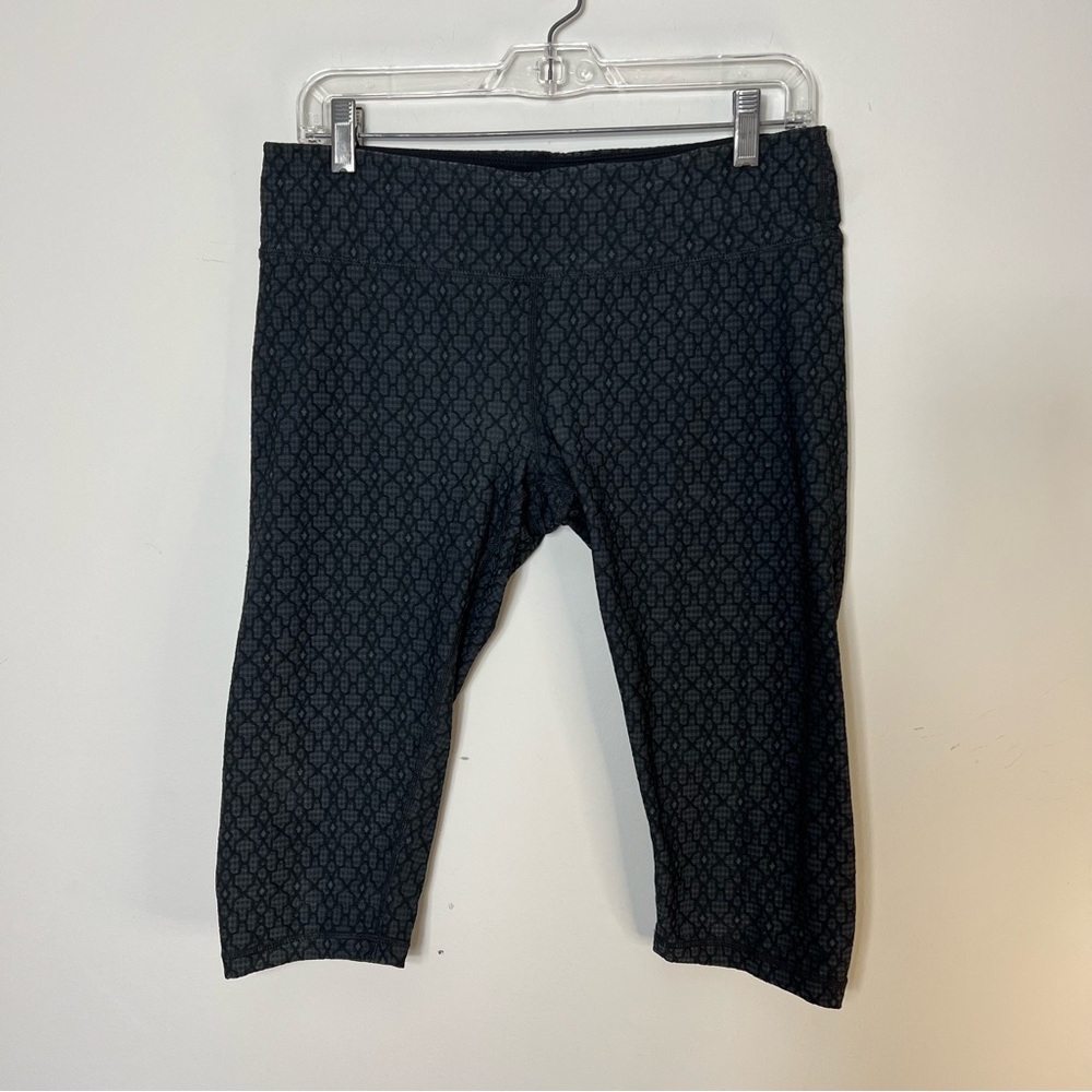 Prana Cropped Leggings Black Gray Stretch *48